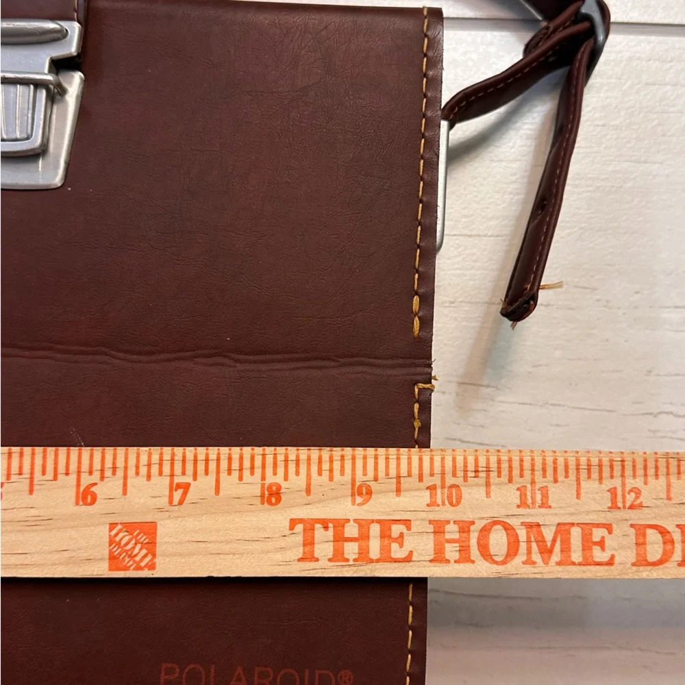Polaroid Dark Brown Leather Messenger Bag